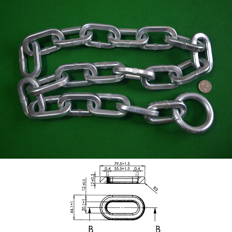 Catene quadrate in acciaio legato da 12 mm (zincatura rispettosa dell'ambiente)